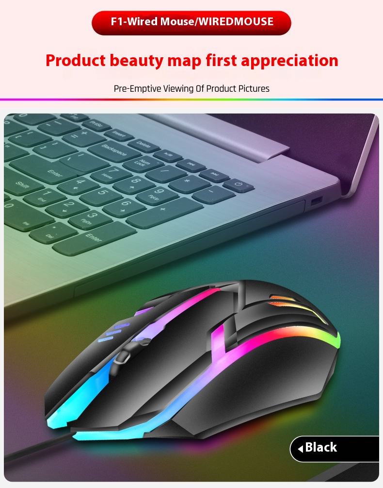 Wired Luminous Mouse Office Home Games USB Desktop Computers And Laptop Universal PlayerUnknown's Battlegrounds