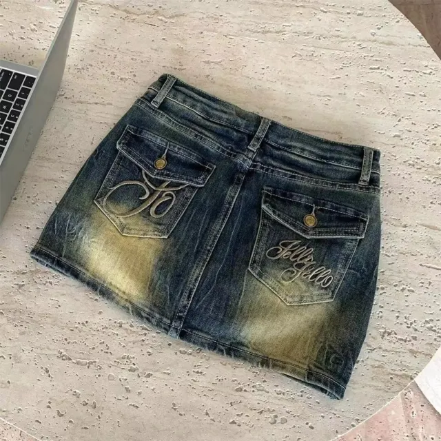 American Retro Denim Skirt Skinny Sheath C148 Vintage Blue - Shop at LoveMi