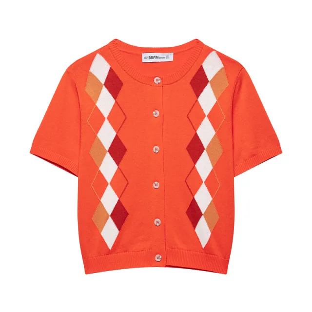 European And American Style Diamond Pattern Knitted Coat - Shop at LoveMi