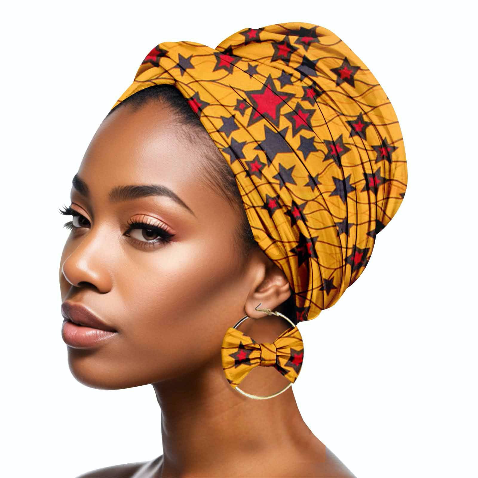 Duplex Printing Batik Headscarf Earrings A748 Hair Band Mask - Shop at LoveMi