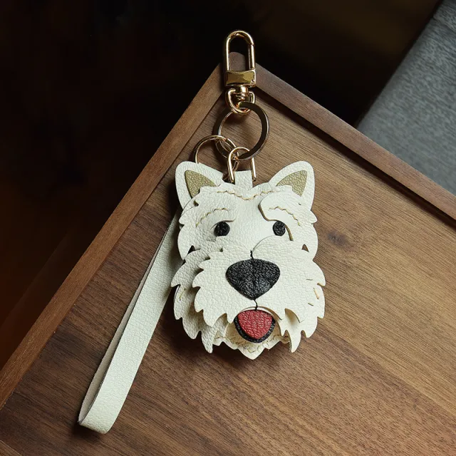 Genuine Leather Handmade Car Key Pendant Bag Hanging Ornament Cute Pet Gift Hook Style - Shop at LoveMi