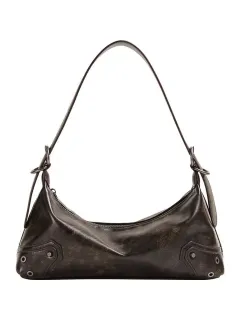 Oil Wax Leather Retro Shoulder Messenger Bag Special-interest Design Advanced Texture - Brown - View 1
