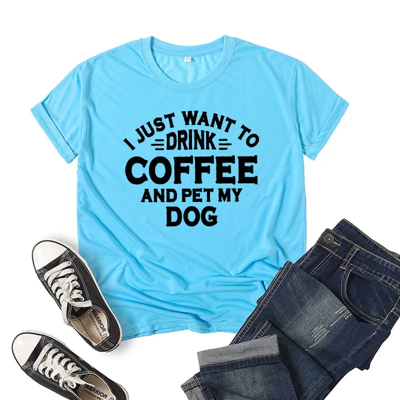 Printed Short Sleeve Round Neck T-shirt - Blue