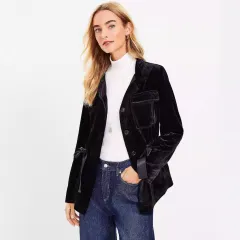Casual Loose Lace-up Elegant Business Suit Top Shirt - Black - View 1
