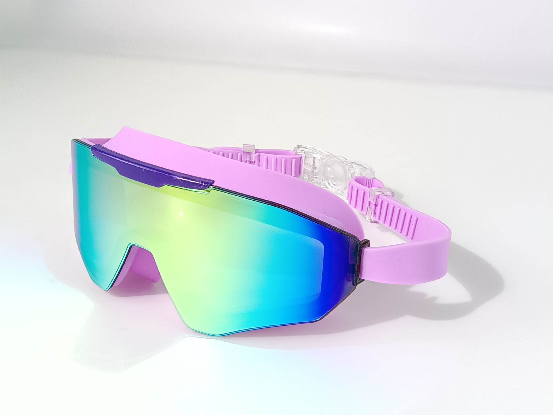 Swimming Goggles Super Large Vision HD Anti fog Purple Gold - Shop at LoveMi