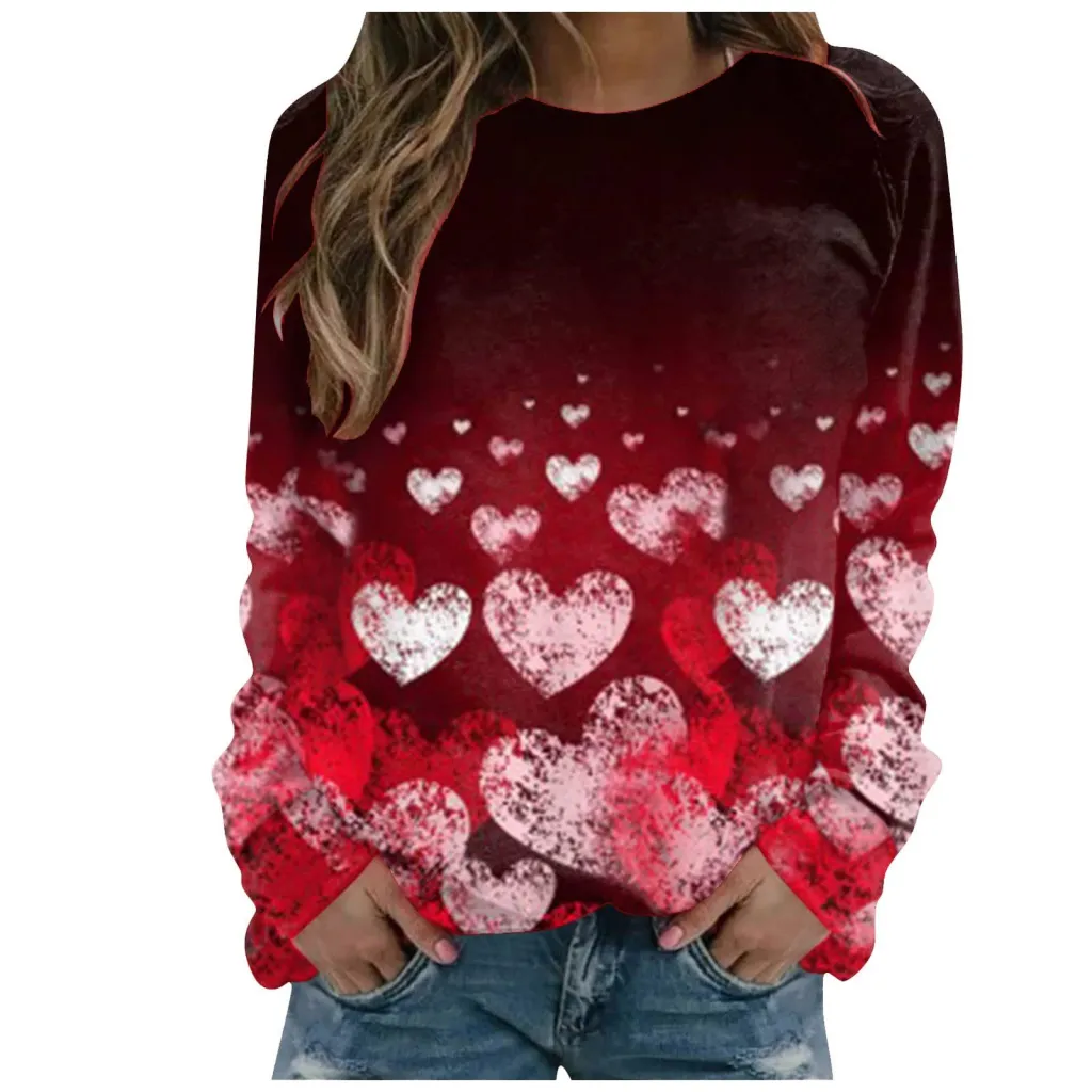 Pattern Printing Long Sleeve Loose Sweatshirt - Rhza221411Y-Xl