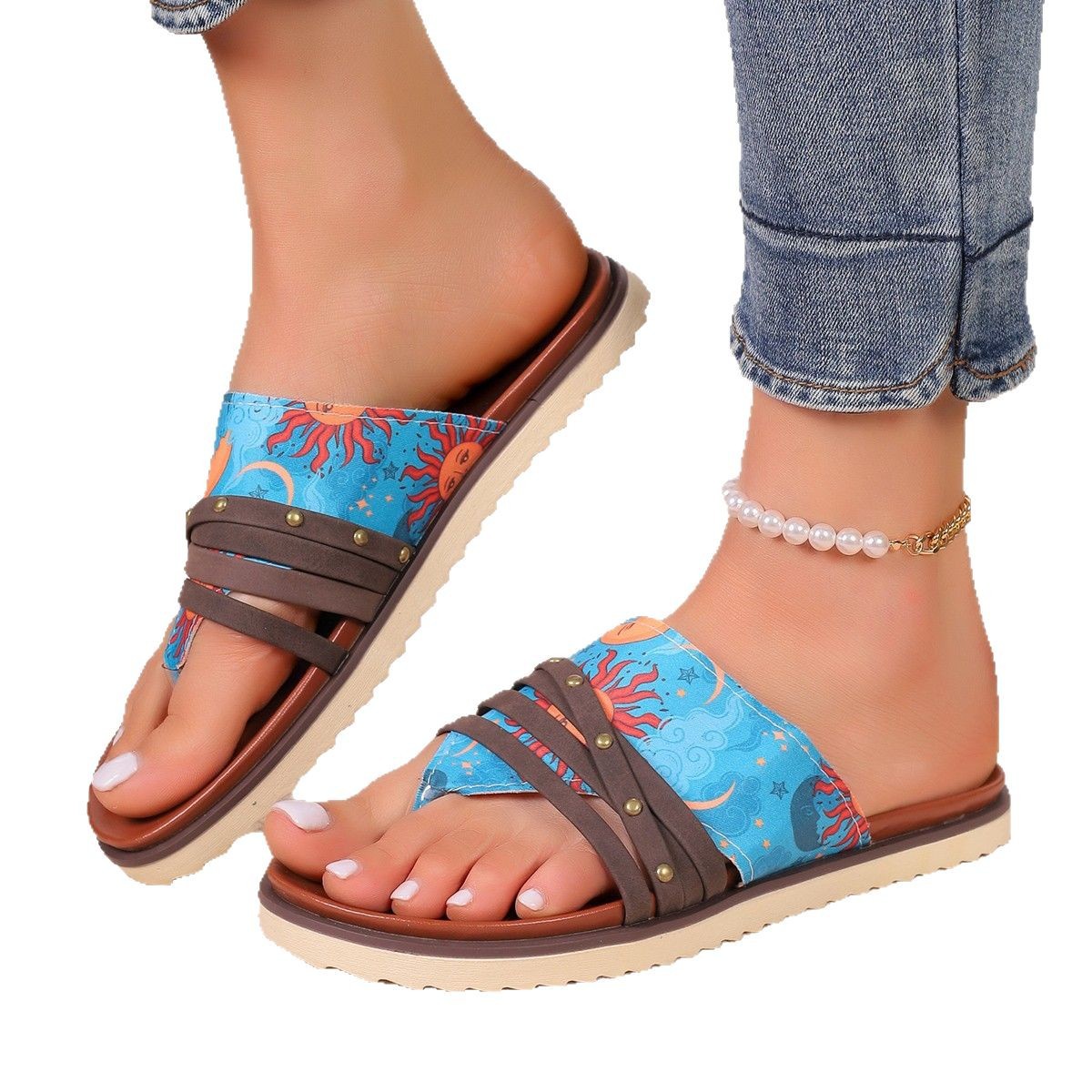 European And American Fashion Plus Size Color Matching Flip-flops Beach Sandals Slippers - Image 4