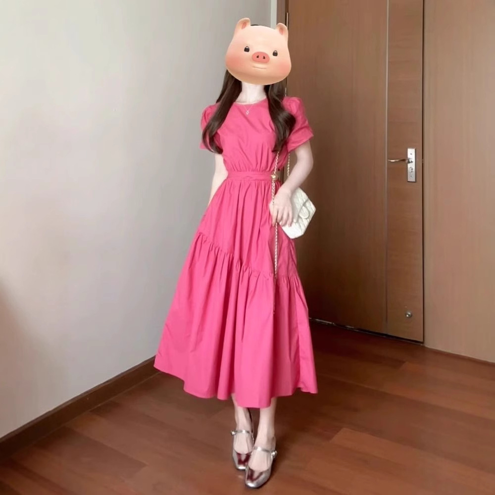 Women's Stylish ElegantWaist-Cinching Short-Sleeve Dress