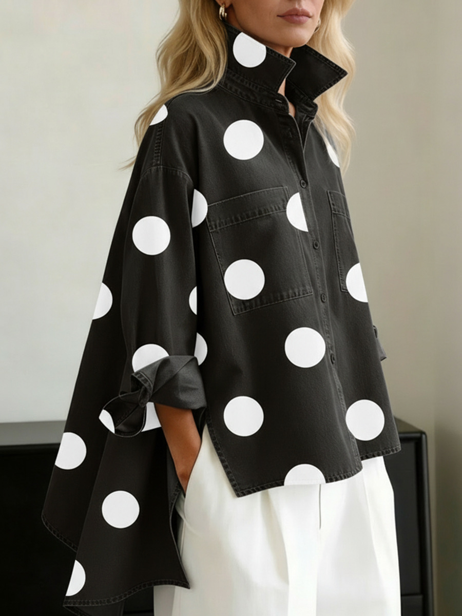Détails veste femme à pois