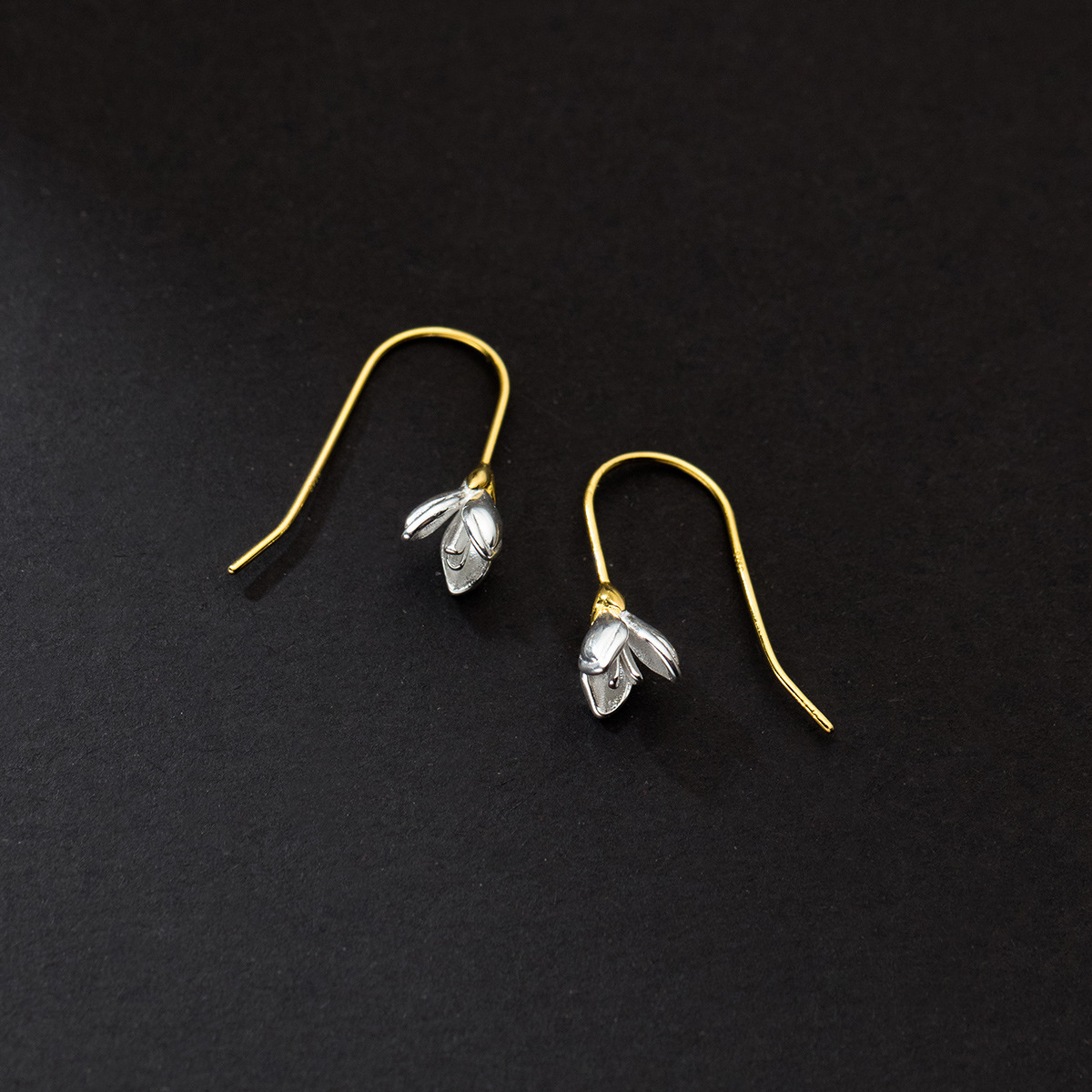 S925 Silver Plated White Magnolia Ear Hook
