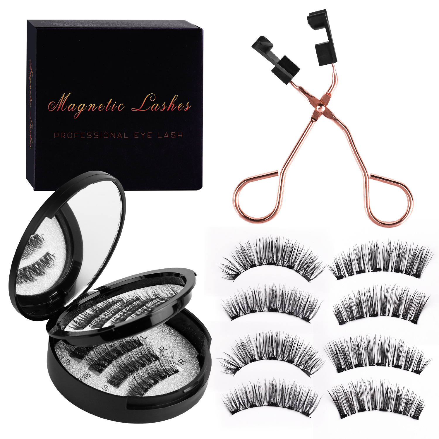 Women's Flat Hard Stem Magnetic False Eyelashes 4