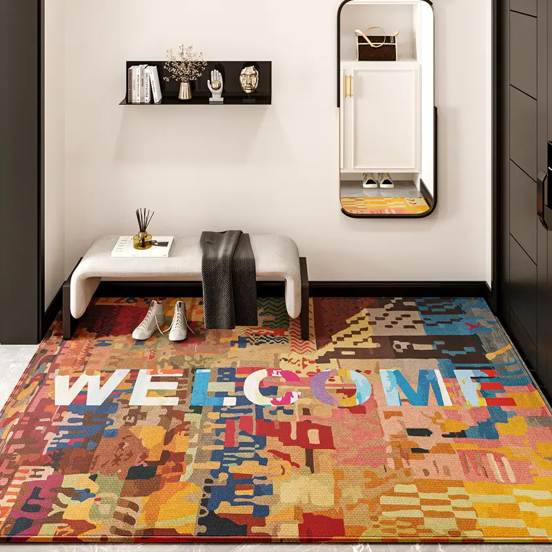 American-style Entrance Door Mat Light Luxury High-grade Floor Mat Doormat Stain-resistant Non-slip Mat Doorway Carpet