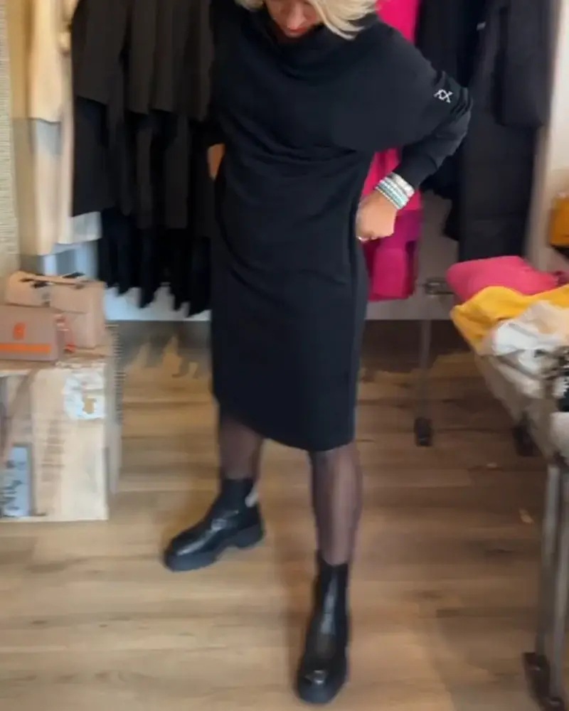 Lengthened Large Size Sweater Fleece-lined Thickened