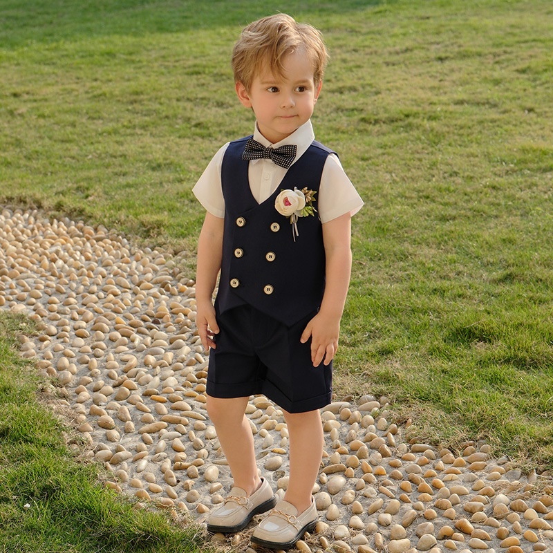 Boys Spring And Summer Short Sleeve Vest Suit - Image 7