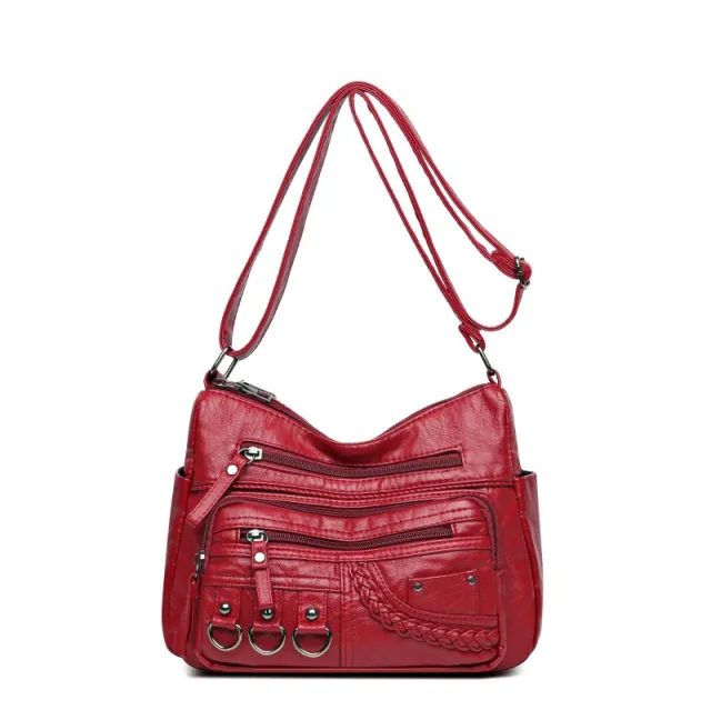 Women's Fashion Casual Soft Leather Bag Red - Shop at LoveMi