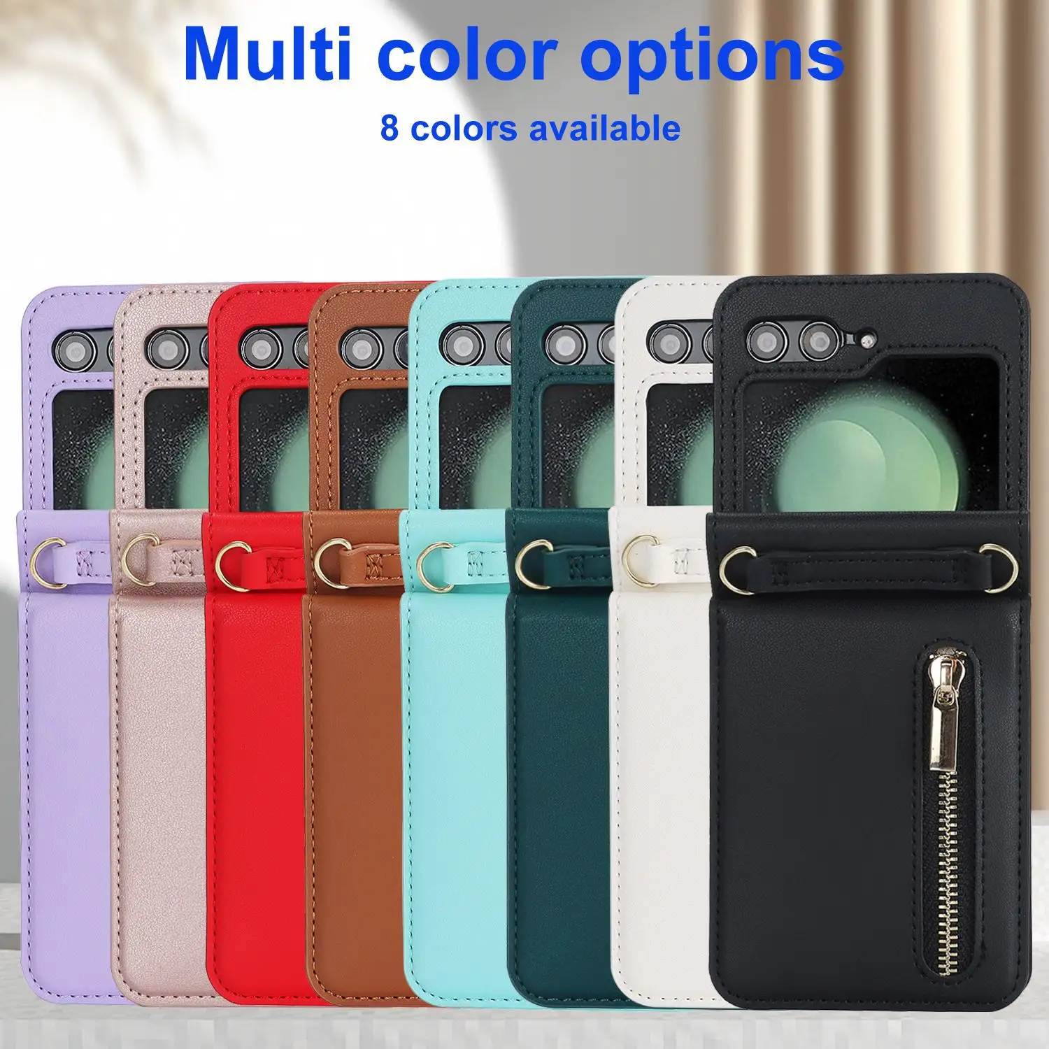Zipper Crossbody Foldable Screen Phone Case
