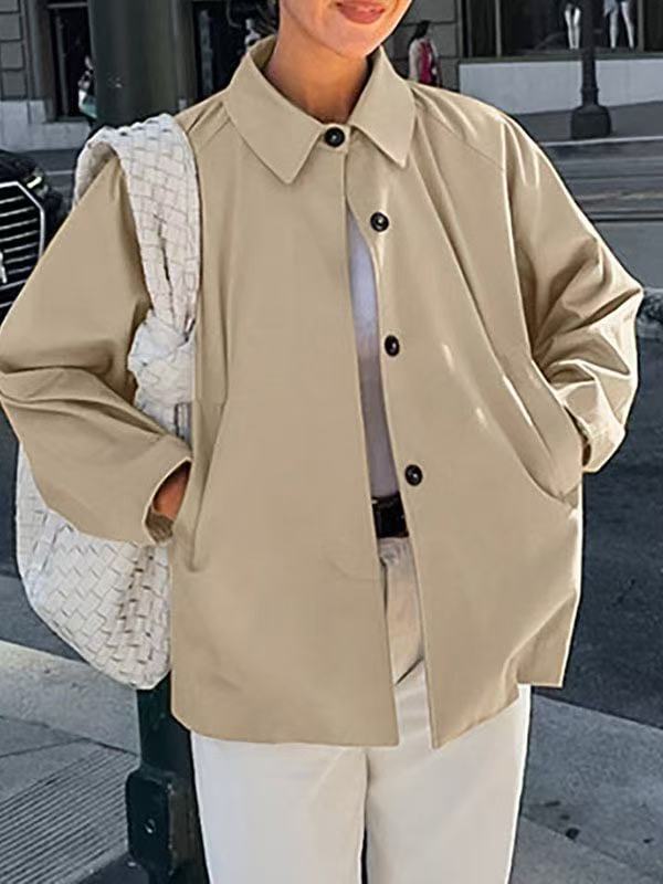 Women's French-style mid-length coat – all five colors displayed together