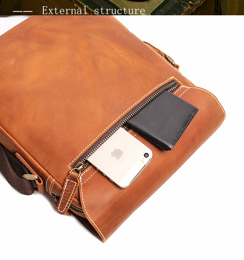 New Men's Handmade Genuine Leather Shoulder Bag - Image 2