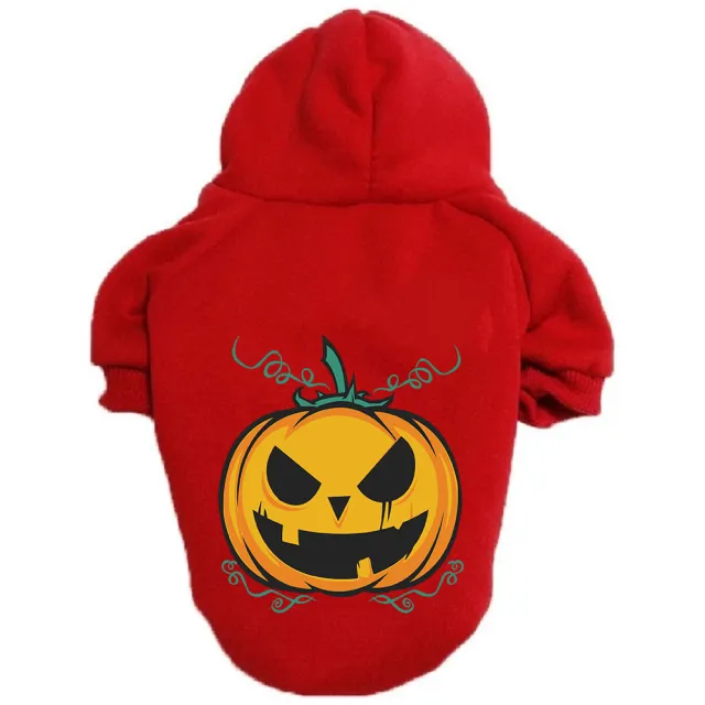 Halloween Pumpkin Dog Pattern Sweater Clothes Pumpkin Red - Shop at LoveMi