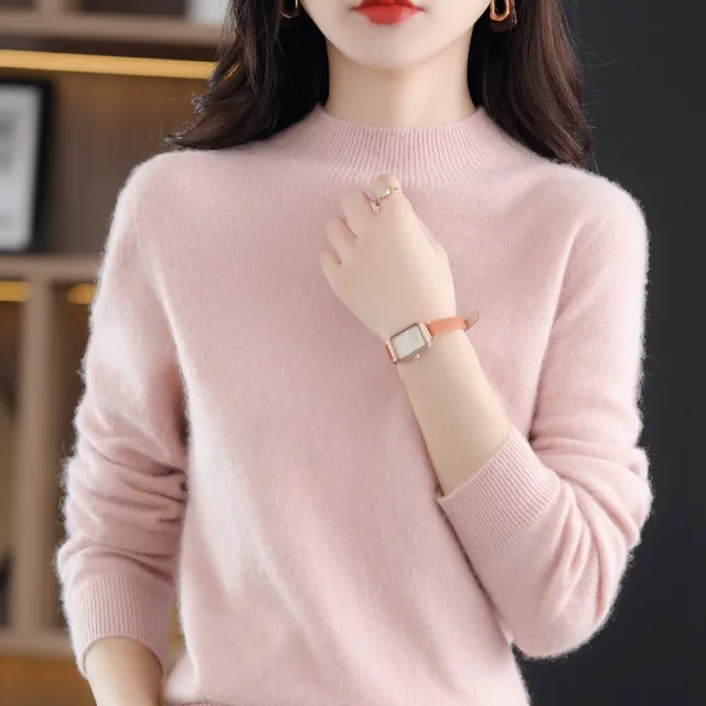 Fashion Women's Mock Neck Sweater Pink Venus - Shop at LoveMi