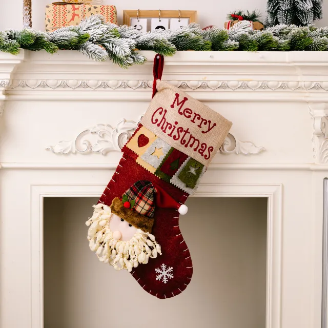 New Christmas Decorative Supplies High end Cartoon Christmas Decorative Socks Pendant Sdw016 Santa Claus - Shop at LoveMi