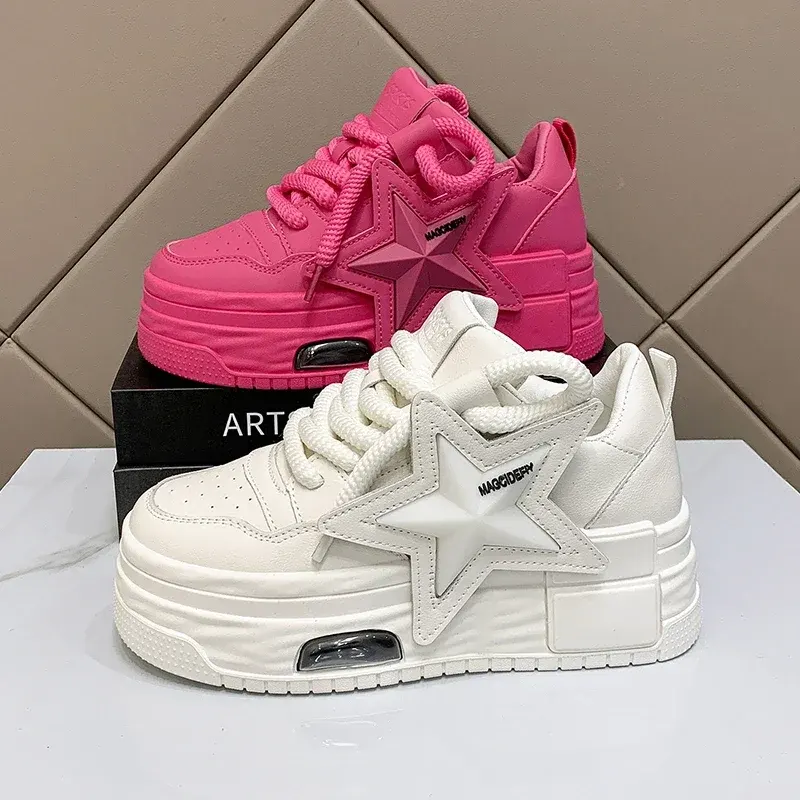 Lightweight Fashion All-match Casual White Shoes for Women Platform