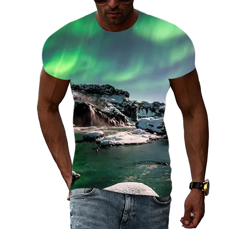 Title 18, T-shirt 3D pour homme Trend Print motif Aurora,...