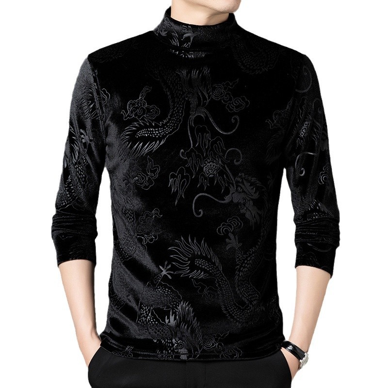 Gold Velvet Fleece T-shirt Men's Sweater