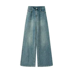 Early Autumn New High Waist Slimming Retro Straight Jeans Trousers For Women - Denim Blue - View 1