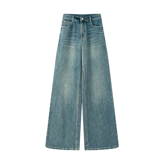 Early Autumn New High Waist Slimming Retro Straight Jeans Trousers For Women Denim Blue - Shop at LoveMi