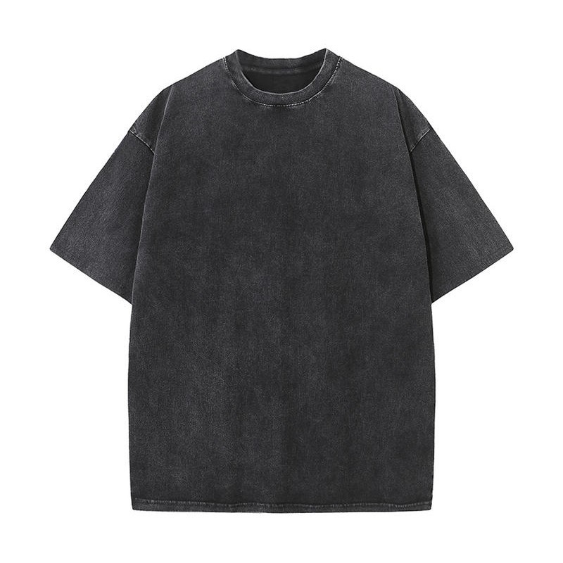 American-style Stir-fried Snowflake Batik Crewneck Short Sleeves