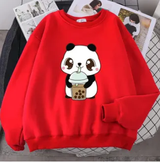 Plus Size Sweater Round Neck Printed Letters Loose Comfortable Top Red - Shop at LoveMi