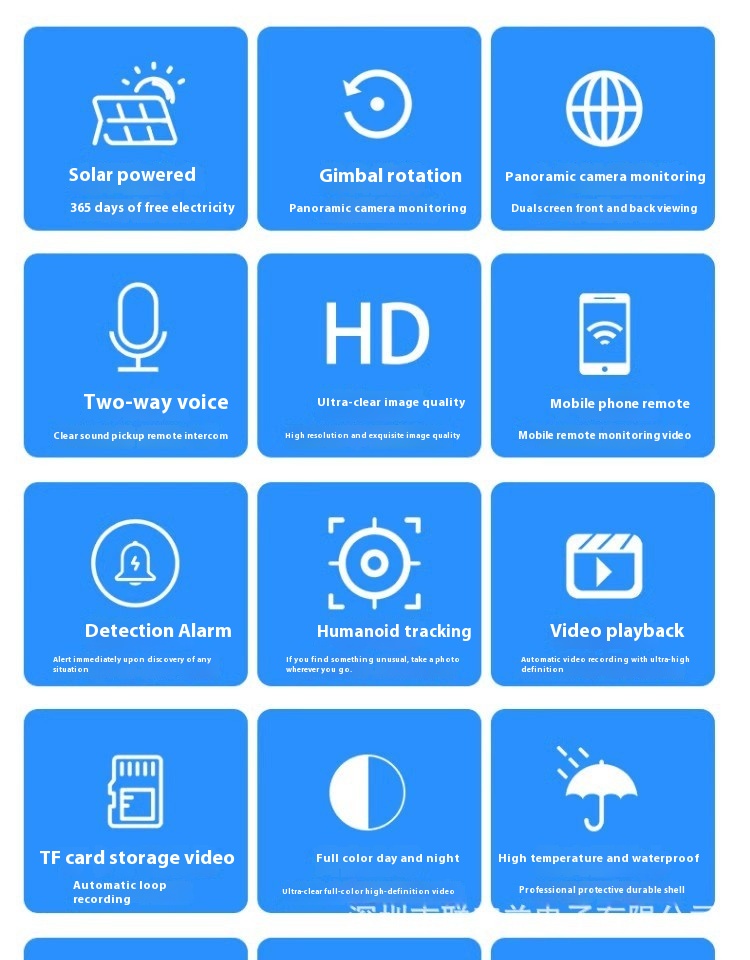 Solar Home Surveillance Camera Dual-screen Outdoor Wifi4g Intelligent Network - Image 2