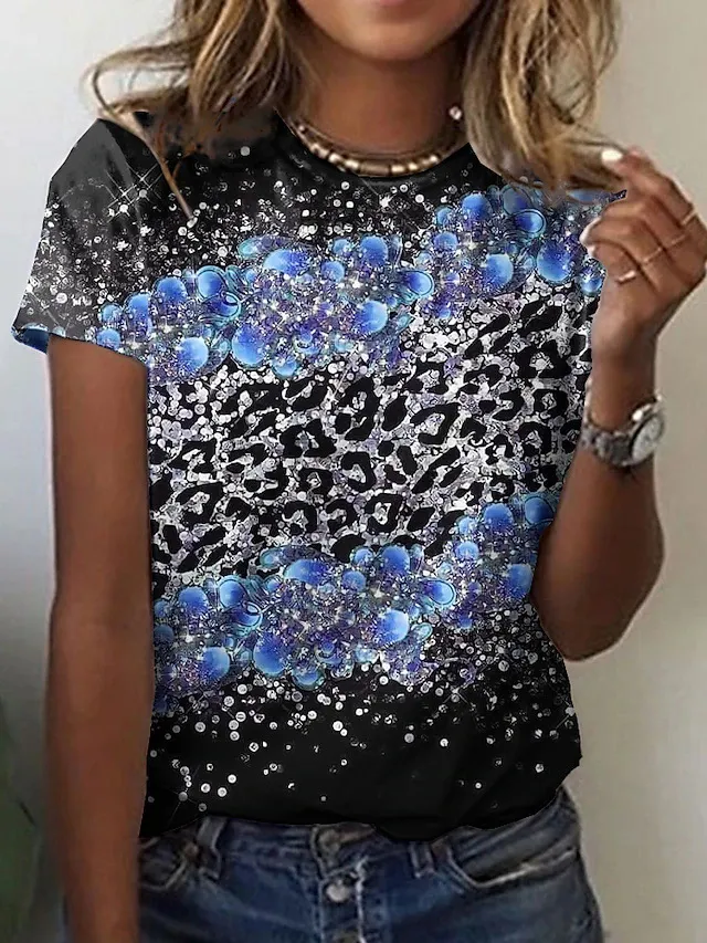 Summer Short sleeved T shirt For Women Loose Trendy F168Z48 L - Shop at LoveMi