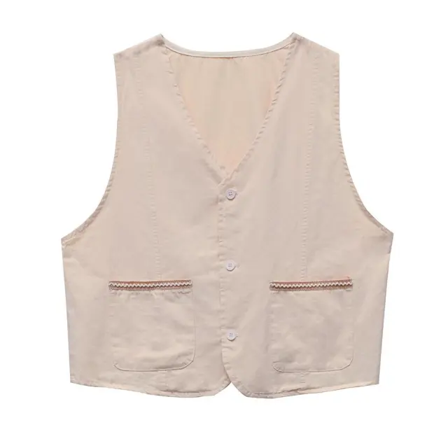 Summer Bandage Dress Casual Vest Printed Shirt Female Apricot Vest - Shop at LoveMi