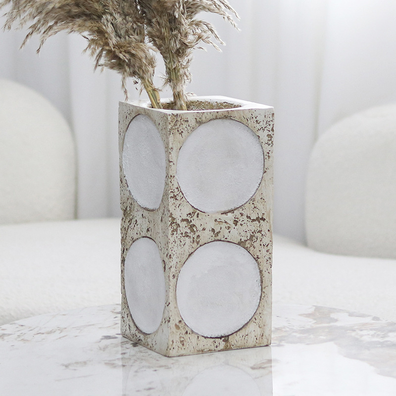 Square Large Dot Vintage Vase