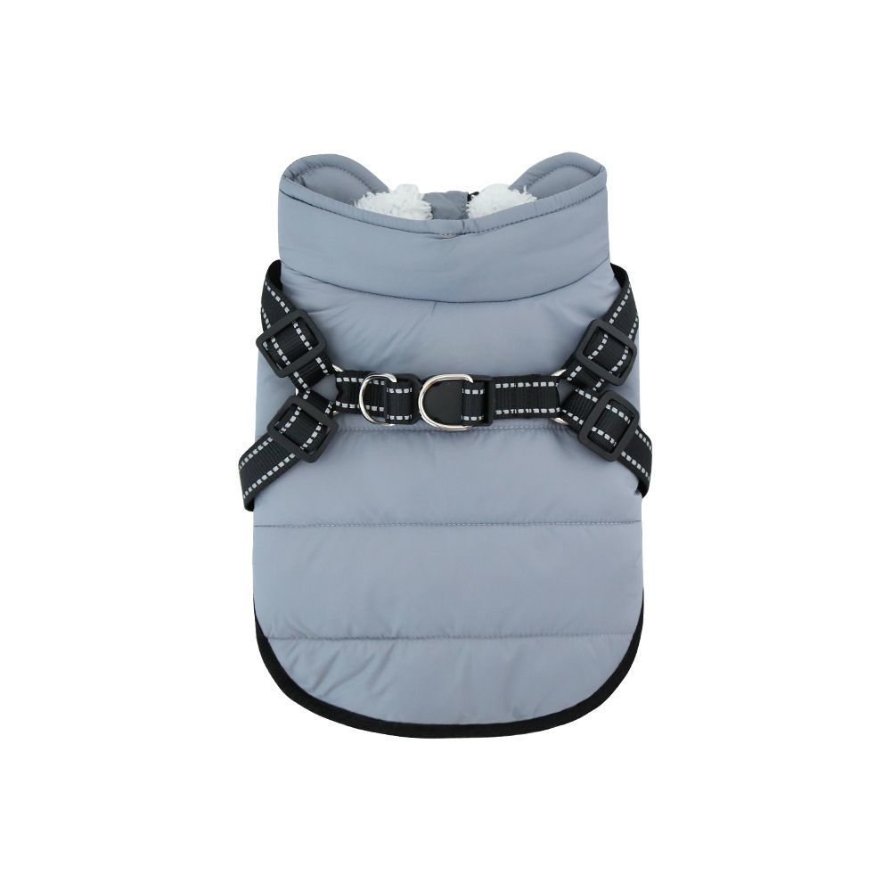 Insulated Fleece-lined Dog Vest With Chest And Back Zipper To Prevent Pinchingessential Winter Clothing For Your Pup