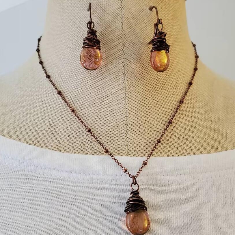 Alloy Earrings and Necklace Set, picture 2 of 3