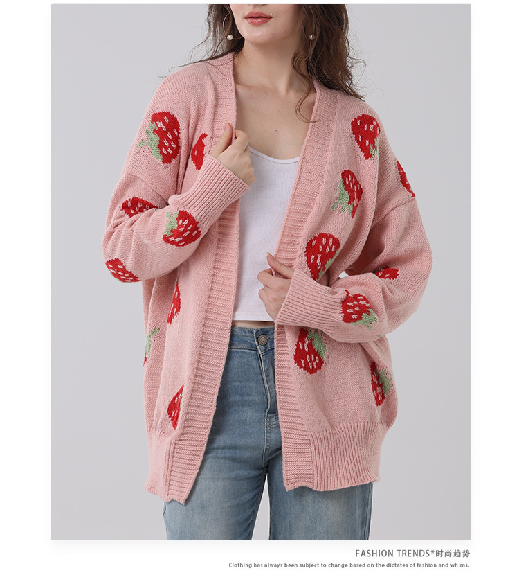 Women's Comfort And Casual Strawberry Sweater