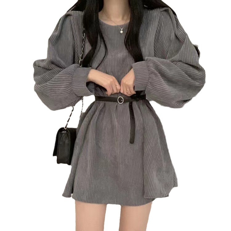 Design Niche Corduroy Dress Women