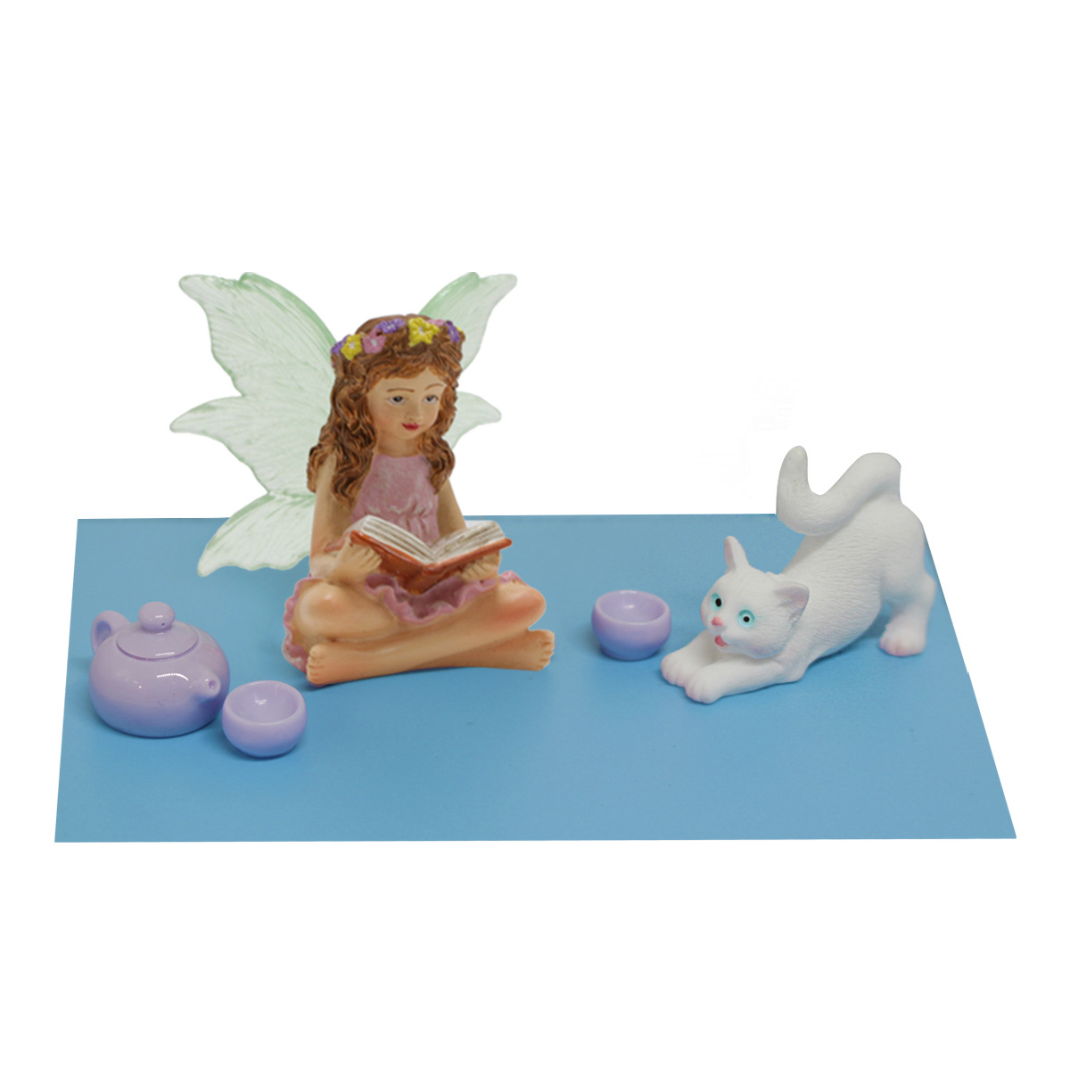 Fairy Reading Book Resin Ornament
