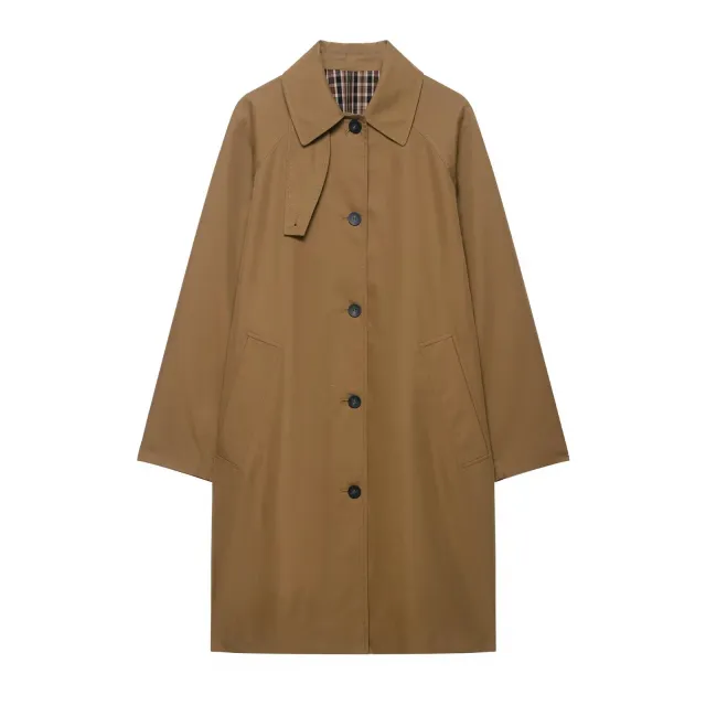 Women's Casual All match Mid length Trench Coat Brown - Shop at LoveMi