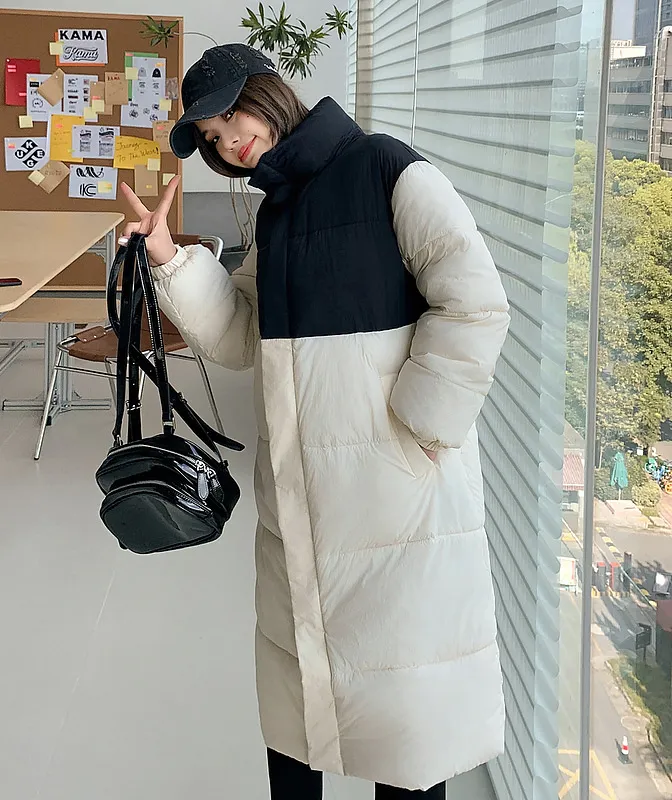 European And American Fashion Korean Style Down Cotton Jacket - White