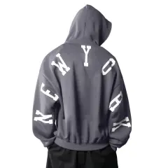 Fashion Printed Thickening All-match Long Sleeve Loose Hooded Sweater For Women - Dark Gray - View 1