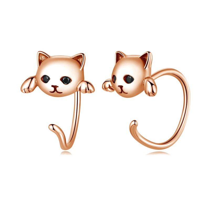 Cat Tail Piercing Ear Stud Earrings Simple Personalized All-match