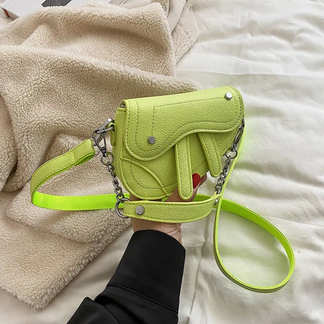 Mini Children's Women's Portable Crossbody Concave Shape Bag Green - Shop at LoveMi