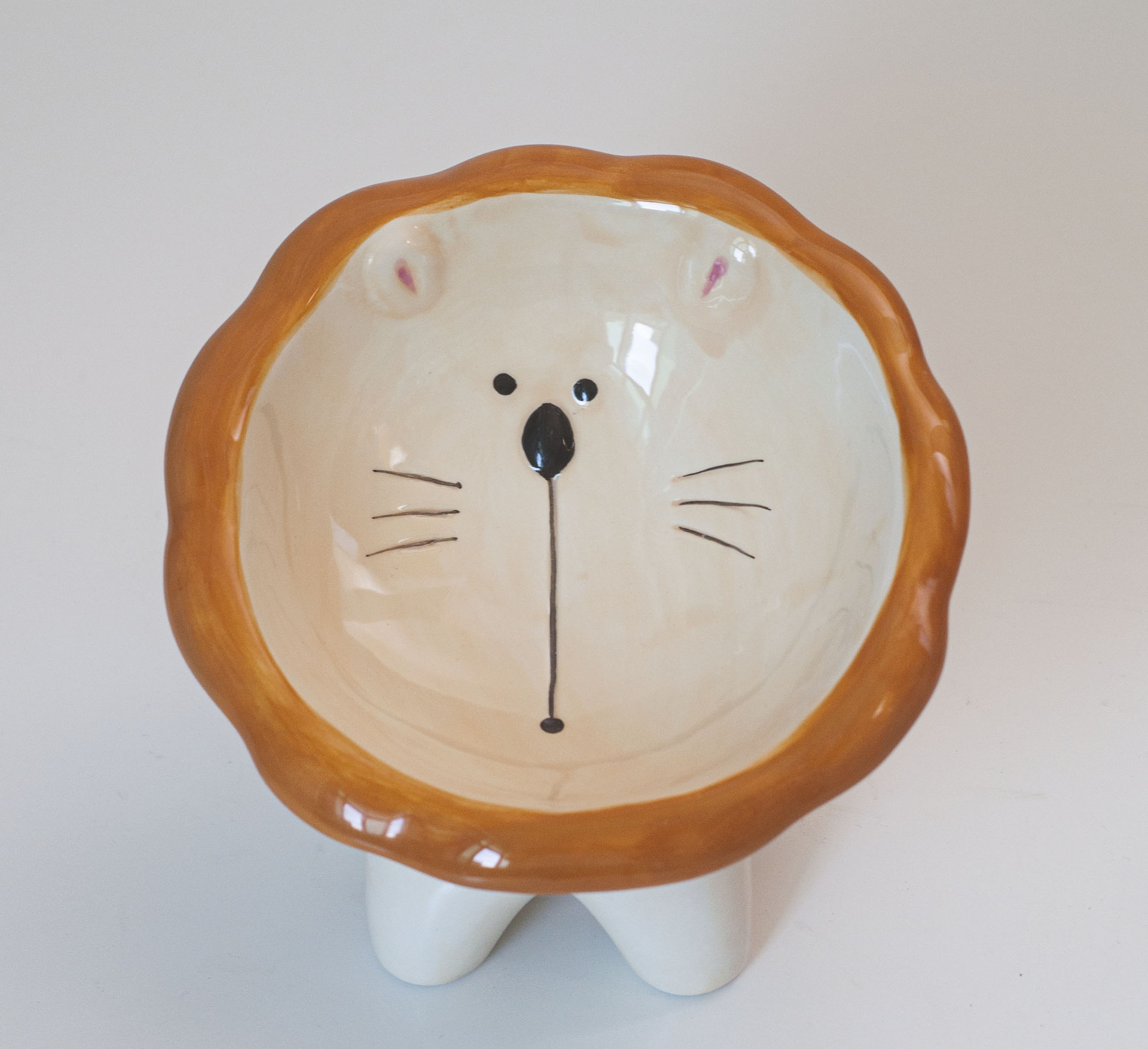 Brown Lion Tall Bowl