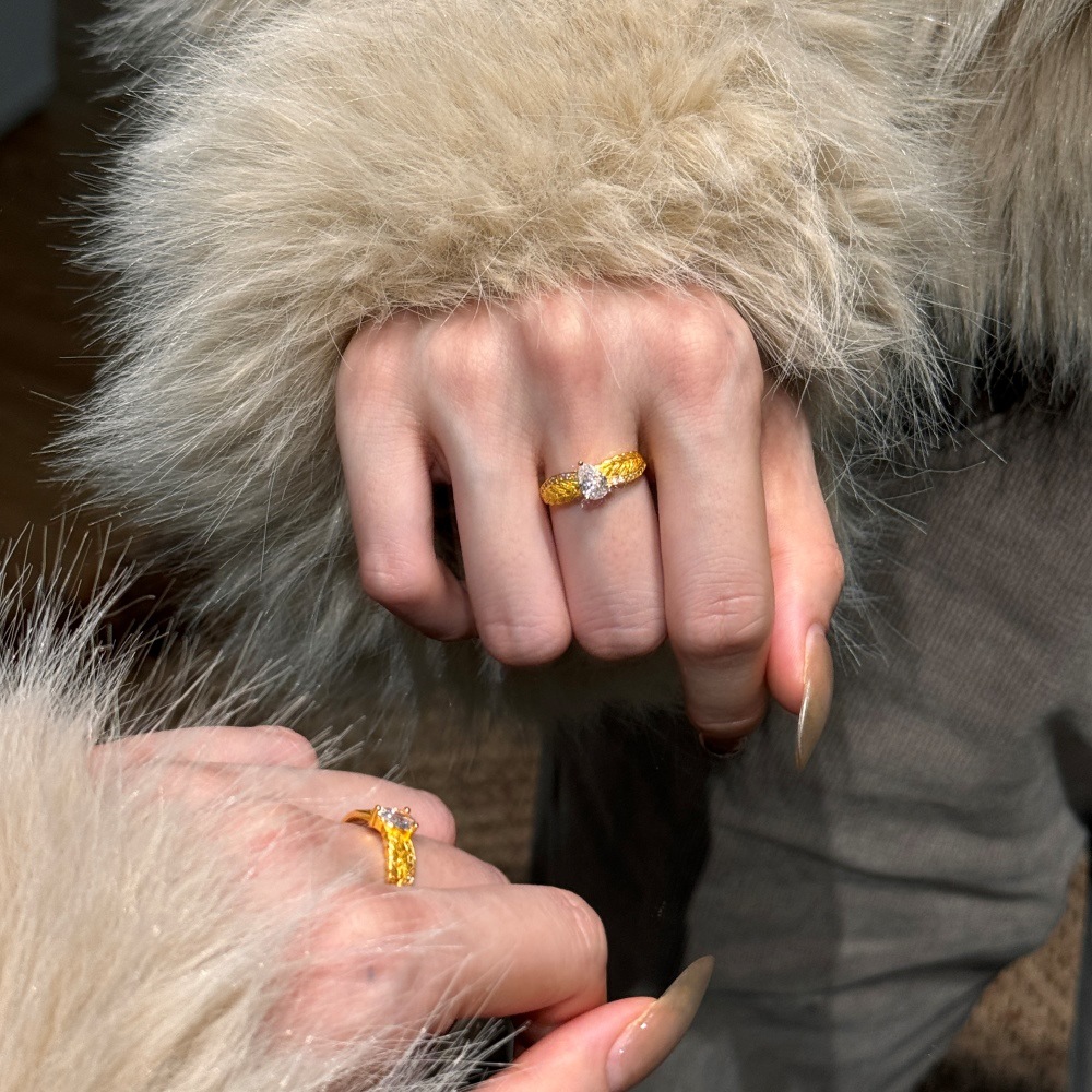 Mid-ancient Brushed Craft Light Luxury Fine Ring