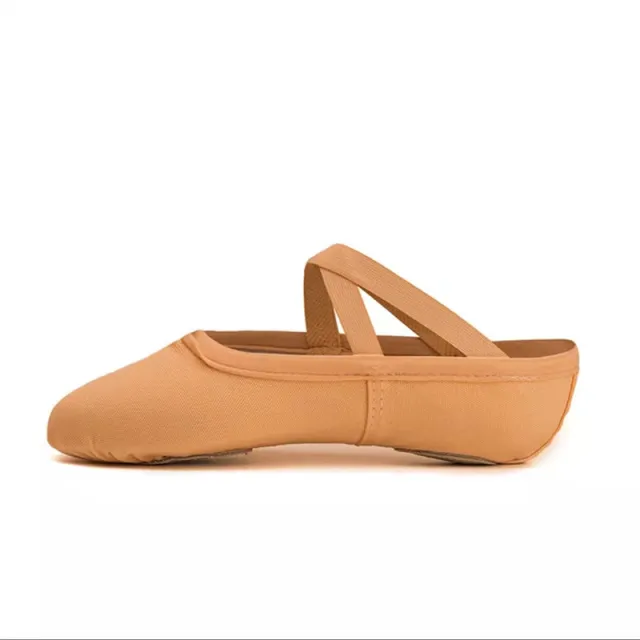 Ballet Practice Shoes Cotton Canvas Girl's Brown - Shop at LoveMi