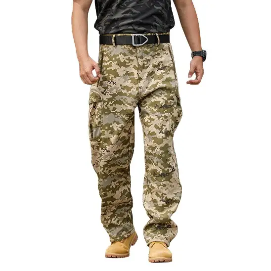 Outdoor Hiking Fleece-Lined Warm Casual Multi-Functional Waterproof And Wear-Resistant Workwear Tactical Pants